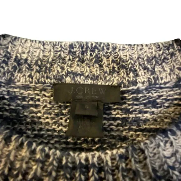 J. CREW Women Blue Marbled Pullover Sweater Small - Picture 7 of 9